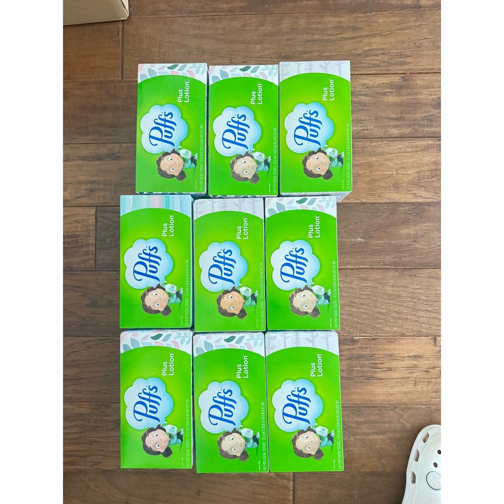 Puffs Plus Lotion Facial Tissues 9 Boxes 124 Tissues Per Box 2-Ply White